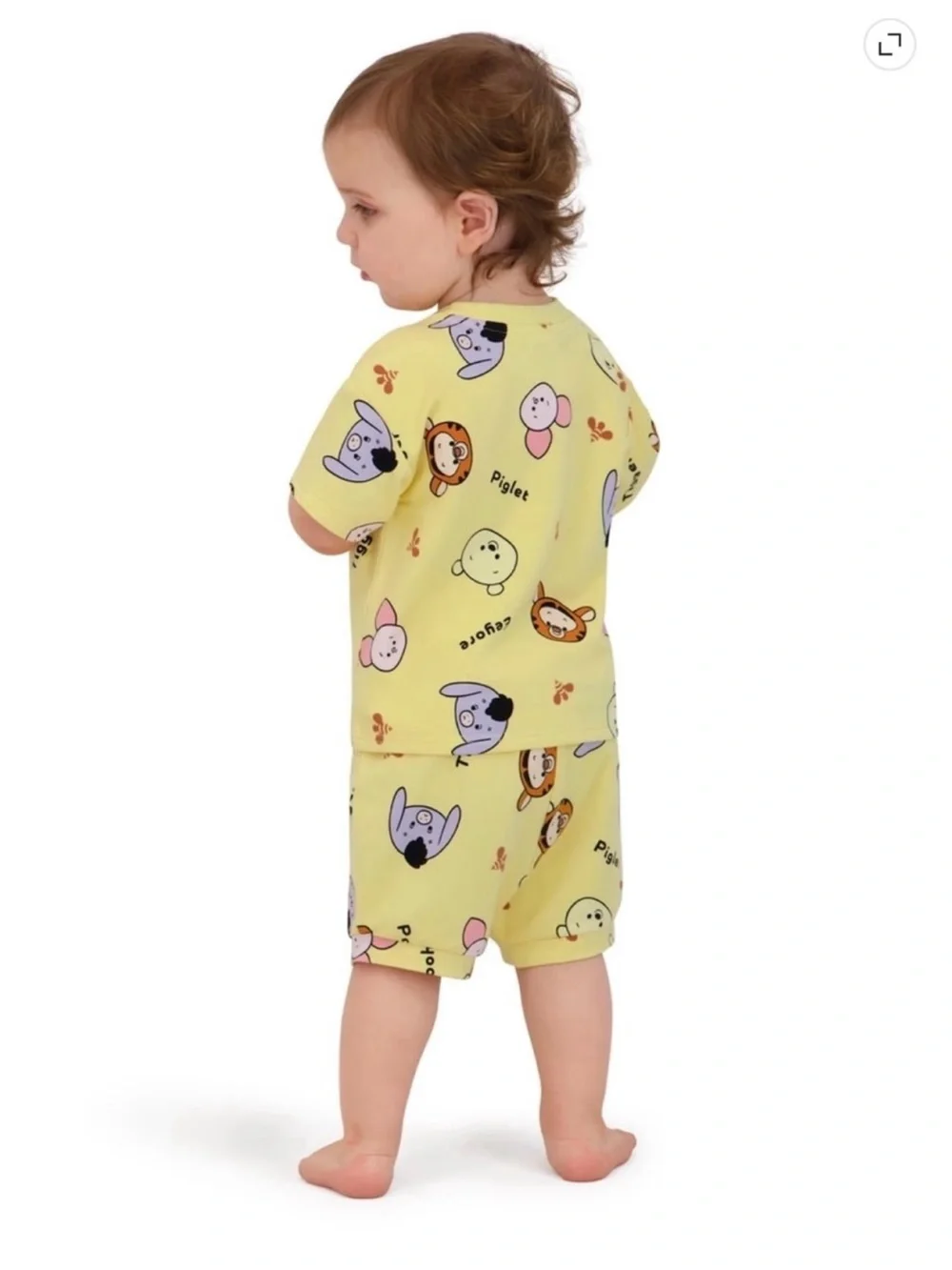 Disney Yellow Winnie the Pooh Baby Boy 2 Piece French Terry Short Set